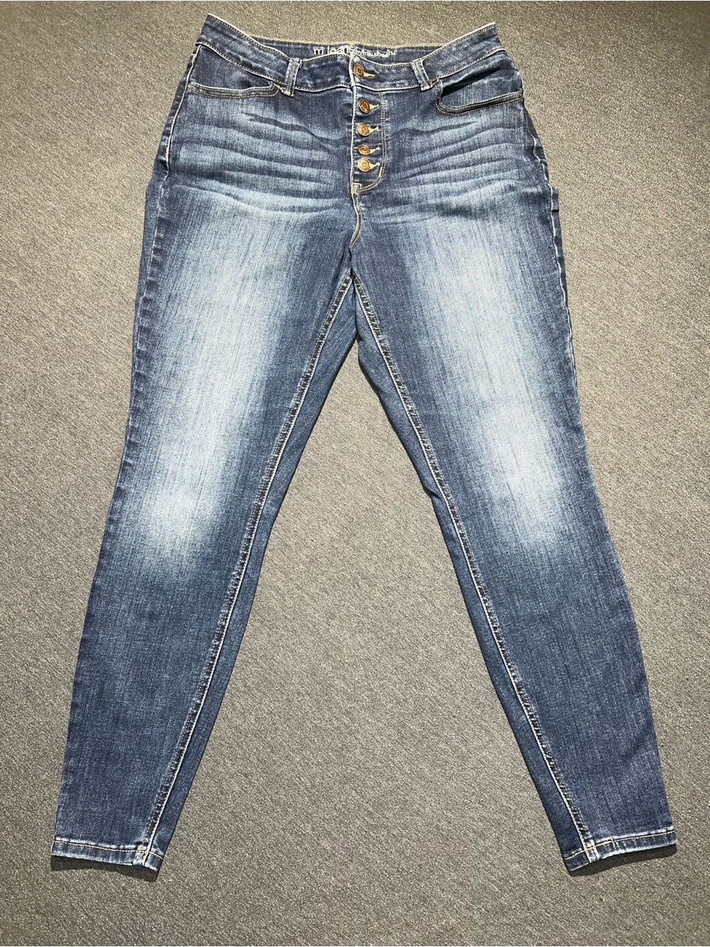 Maurices Medium Blue Skinny Button-Fly Jeans